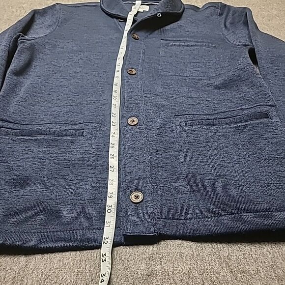 Surf Sidesupply Mens Fleece Jacket 2XL Blue Button Up Pockets Outdoor Sweatshirt - Picture 2 of 10